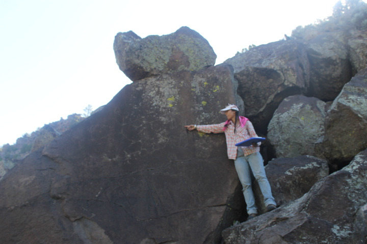 woman on large rock formation