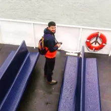 Mario Macia Ayala on a Ferry