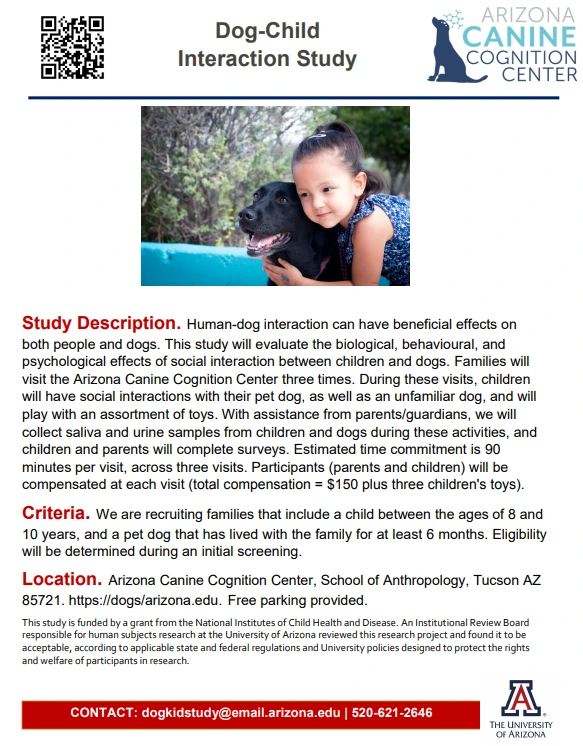 Dog Child Interaction Study Flyer
